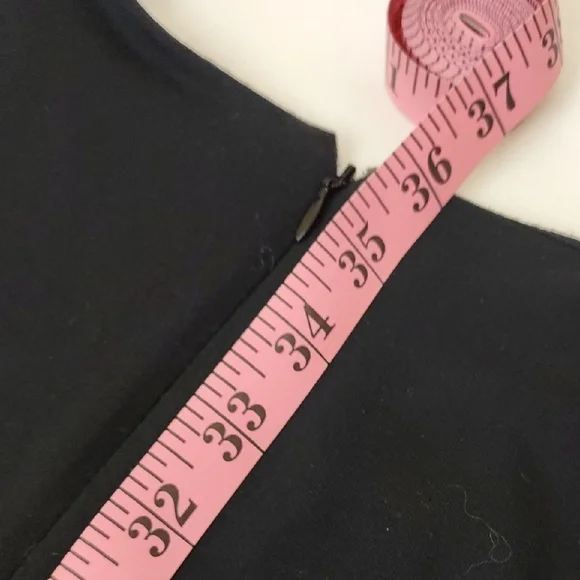 Ann Taylor Petite Black Drop Waist Pleated Dress 3/4 Sleeve 10P - Picture 12 of 12